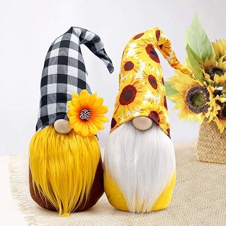 Amazon 2PCS Sunflower Gnomes Plush Decorations Summer Gnomes