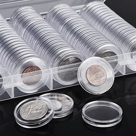 Coin Capsules Round Plastic Coin Holder Case With Storage Organizer Box