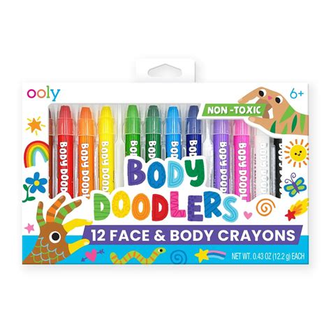 Snapklik.com : Body & Face Paint Crayons, 12 Colors, Skin Safe Paint