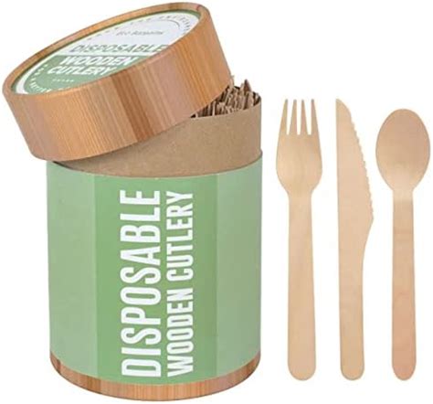 HOT BARGAINS Wooden Cutlery Set Disposable Biodegradable 100 Spoons