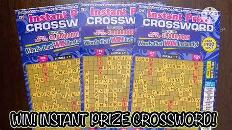 Win Instant Prize Crossword Ca Scratchers Youtube