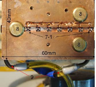 Hall probe array. 1-7 Hall probes; 8 – height adjusters; 9- thermo ...