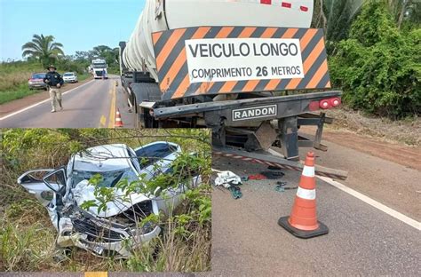 Carro Bate Na Traseira De Carreta E Duas Pessoas Morrem Plant O Mt