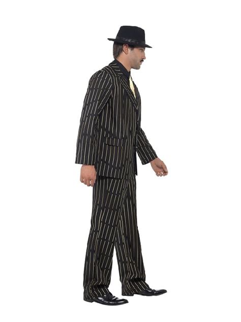 Gold Pinstripe Gangster Costumes R Us Fancy Dress