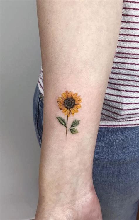 Tiny Sunflower Tattoo Minimalist