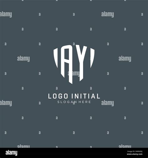 Initials Ay Logo Shield Guard Shape Creative Logo Design Concept