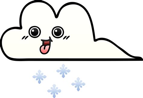 Gradient Shaded Cartoon Of A Snow Cloud 44995764 Png