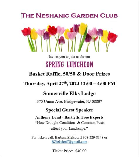 Hillsborough New Jersey Neshanic Garden Club Spring Luncheon