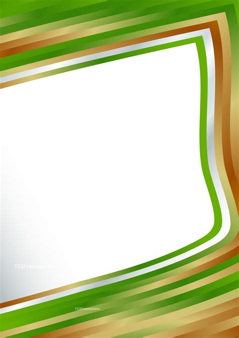 Orange and Green Border Frame Background Vector Image