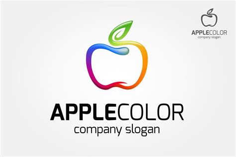 Apple Color Vector Logo Illustration. Rainbow Apple line logo template ...