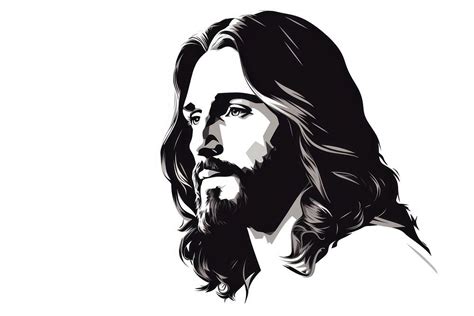 Silhouette Jesus portrait drawing. AI | Premium Photo Illustration ...