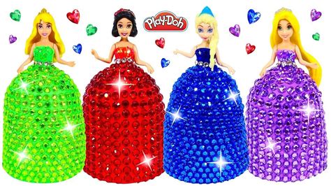 Diy How To Make Play Doh Super Sparkle Dresses For Disney Princesses