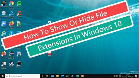 How To Show Or Hide File Extensions In Windows Youtube