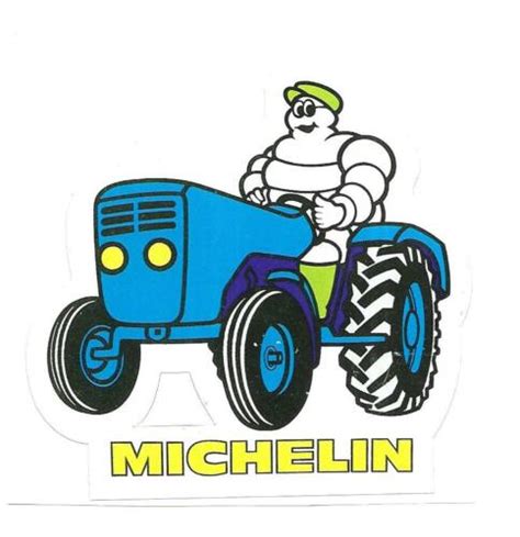 Rare Autocollant Michelin Tracteur Paysan Bibendum Pneu Tyre