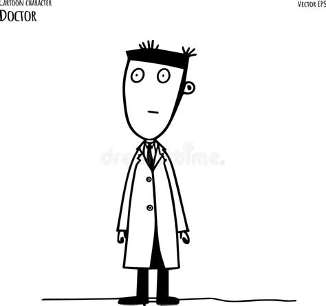 Hand Drawn Cartoon Vector Illustration of Doctor. Stock Vector ...