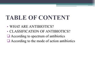 Classification Of Antibiotics Ppt