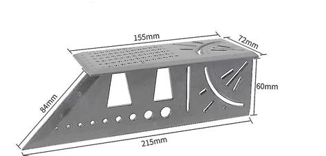 Multifonctionnel Angle de travail du bois Mesure Règle 3D Travail du