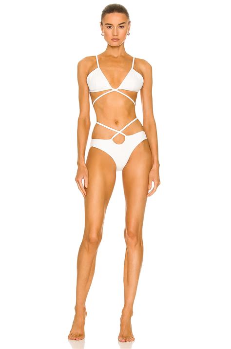 Christopher Esber Looped Tie Bikini Bottom In White FWRD