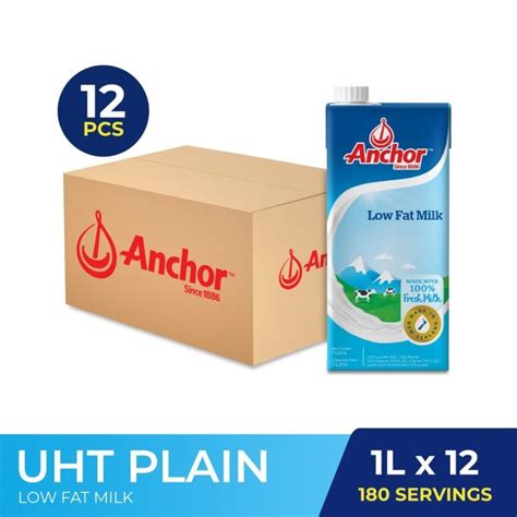 Anchor Low Fat Milk Uht Plain L Case Shopee Philippines