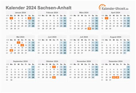 Feiertage Sachsen Anhalt Kalender