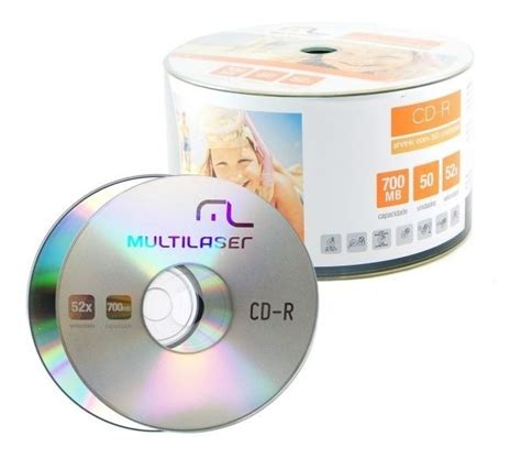 100 Midia Virgem Cd R Multilaser 52x 700mb 80min Logo Mercado Livre