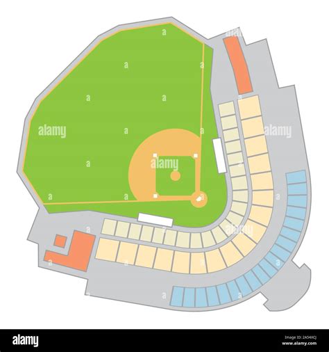 colored floor plan of a fictitious baseball stadium Stock Vector Image & Art - Alamy