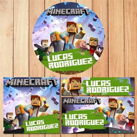 Kit Imprimible Etiquetas Escolares Personalizadas Minecraft En Venta En