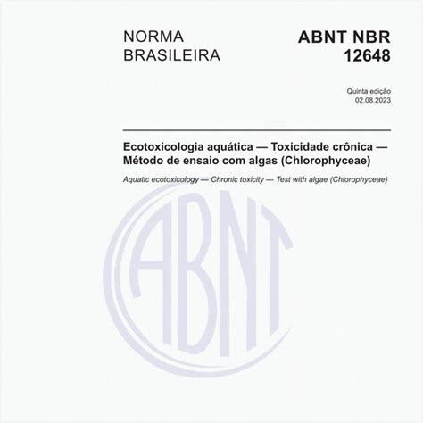 Abnt Nbr Nbr Ecotoxicologia Aqu Tica Toxicidade Cr Nica