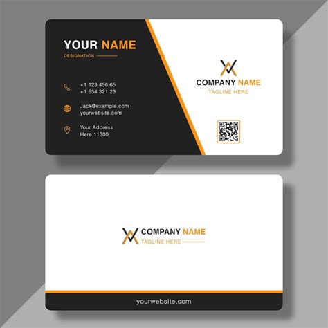 Premium Vector Simple And Creative Yellow And Black Business Card Design