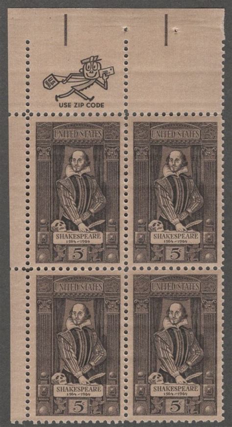 Scott William Shakespeare Playwright Mnh Zip Block The