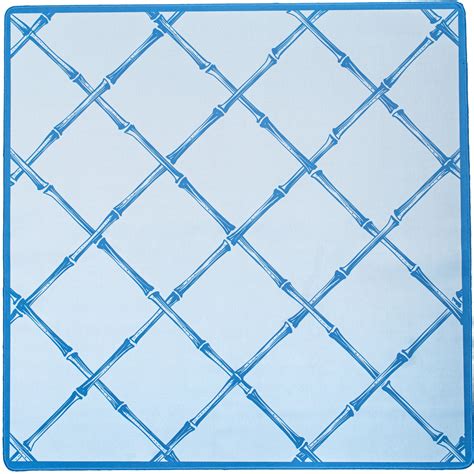Mahjong Game Mat | Blue Bamboo Trellis Neoprene Mat by Southern Sparrow
