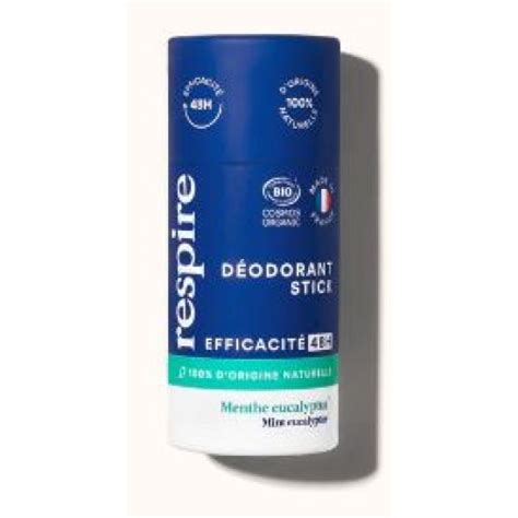 Respire Déodorant solide stick 48h menthe eucalyptus 50g