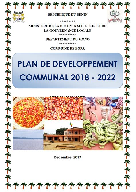 Plan De D Veloppement Communal Pdc De Bopa Possotom