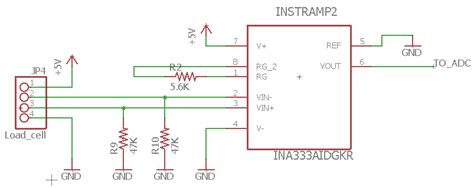 INA333: Unstable voltage at differential inputs with a load cell