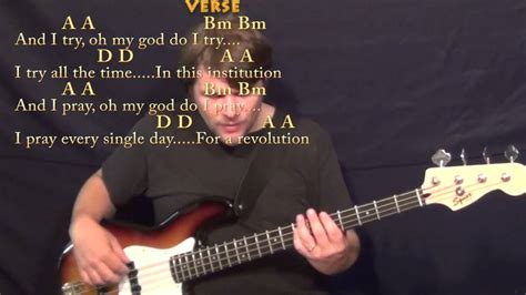 Whats Up 4 Non Blondes Bass Guitar Cover Lesson In A With Chordslyrics Youtube