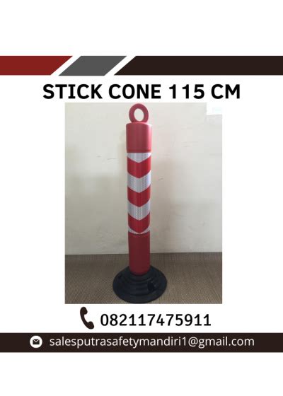 Stik Cone Cm Tiang Bollard Plastik Base Hitam