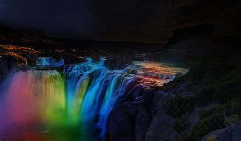 Awe-Inspiring Light Show Illuminates Shoshone Falls in Twin Falls