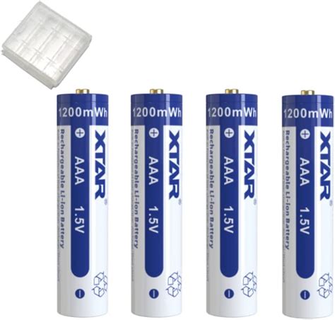 Amazon XTAR リチウムバッテリー 1200mWh 1 5V4本セット 充電池 AAAタイプ単四形 専用ケース付 リチ