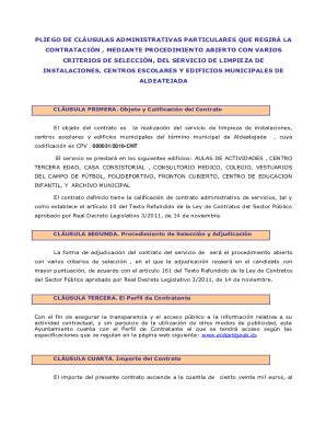 Completable En L Nea Pliego De Clausulas Administrativas Particulares