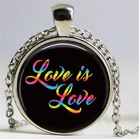 Love Is Love Jewelry LGBT Pride LGBT Necklace Rainbow Same Sex