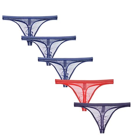 TESOON Men S T Back Underpants Men Sexy Bikini Thong See Through Underwear Bulge Pouch G String
