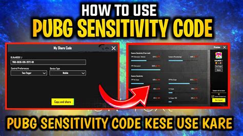 How To Use Pubg Sensitivity Code Pubg Sensitivity Code Kese Use Kare