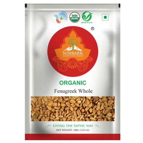 Nimbark Organic Fenugreek Whole 100gm Methi Dana