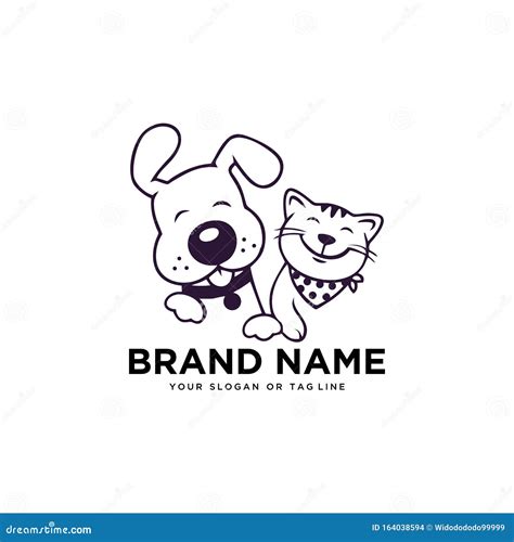 Logo Design Dog And Cat Vector Template Stock Vector Illustration Of