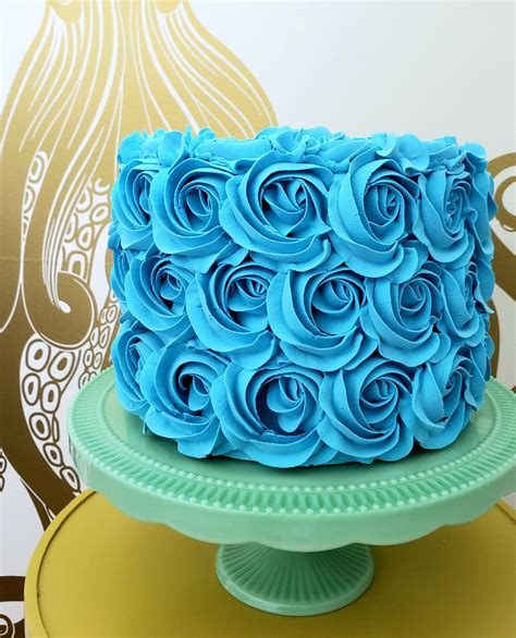 Blue Rosette Cake