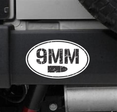 2x 9mm Ammo Can Vinyl Decal Bumper Sticker Car Gun Handgun Oval Sticker Bullet Ebay