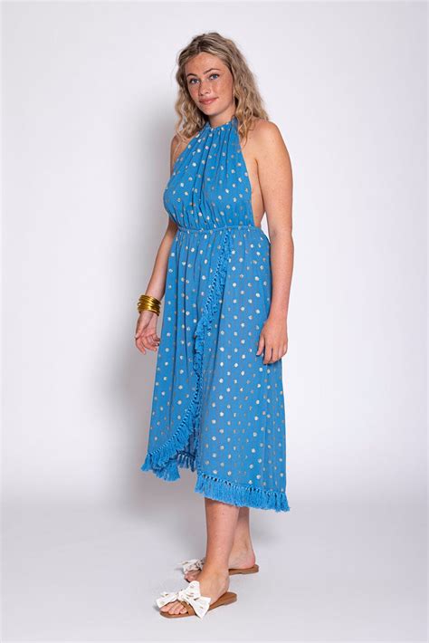 Adela Dress Dubai Blue Sundress Fr