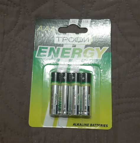 Батарейка Трофи, ААА (LR03, R3), Energy Alkaline, алкалиновая, 1.5 В ...