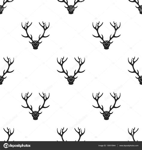 Deer Antlers Horns Icon In Black Style Isolated On White Background