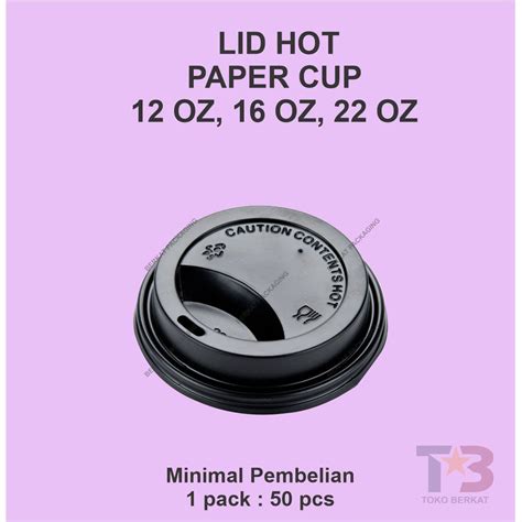 Jual Tutup Paper Cup Hot Oz Oz Oz Hitam Lid Paper Cup Hot Plastik Lid Tutup